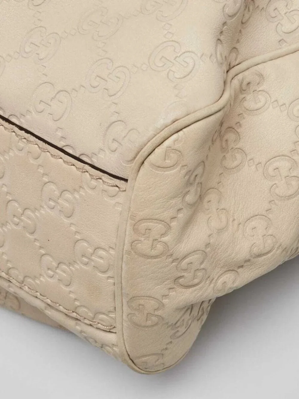 Gucci White Guccissima Leather Medium Sukey Tote Bag